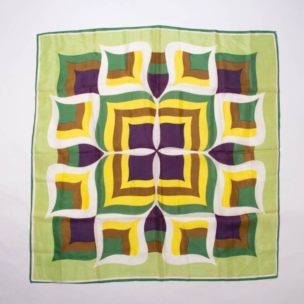 Vintage Psychedelic Pattern Green Yellow Accessories Made in JapanFundraiser fo